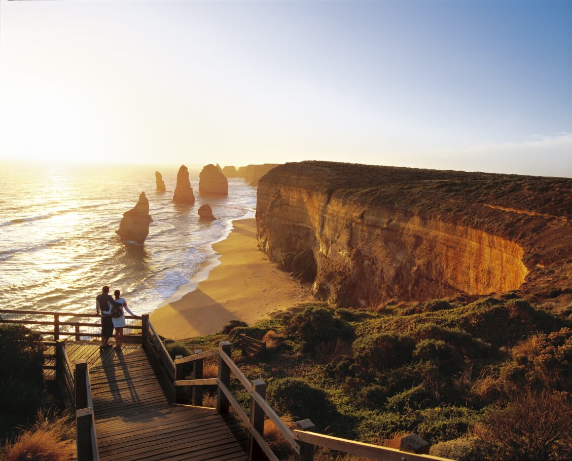 Romantic sunset over the sea.