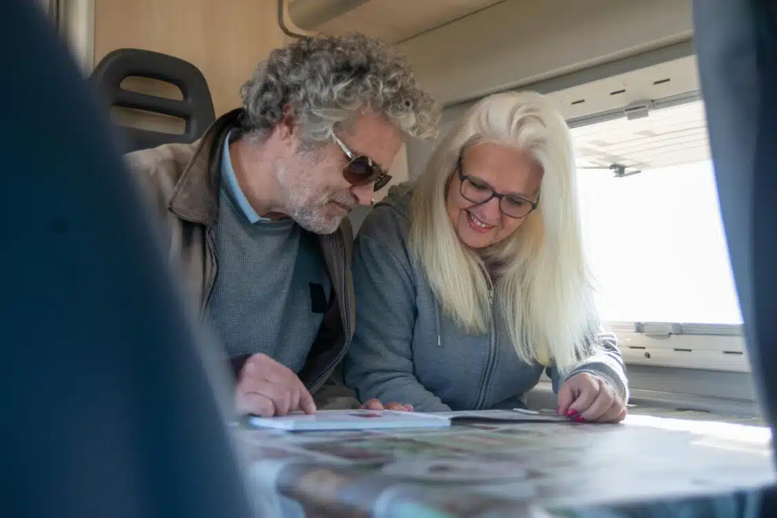 old couple checking insurance