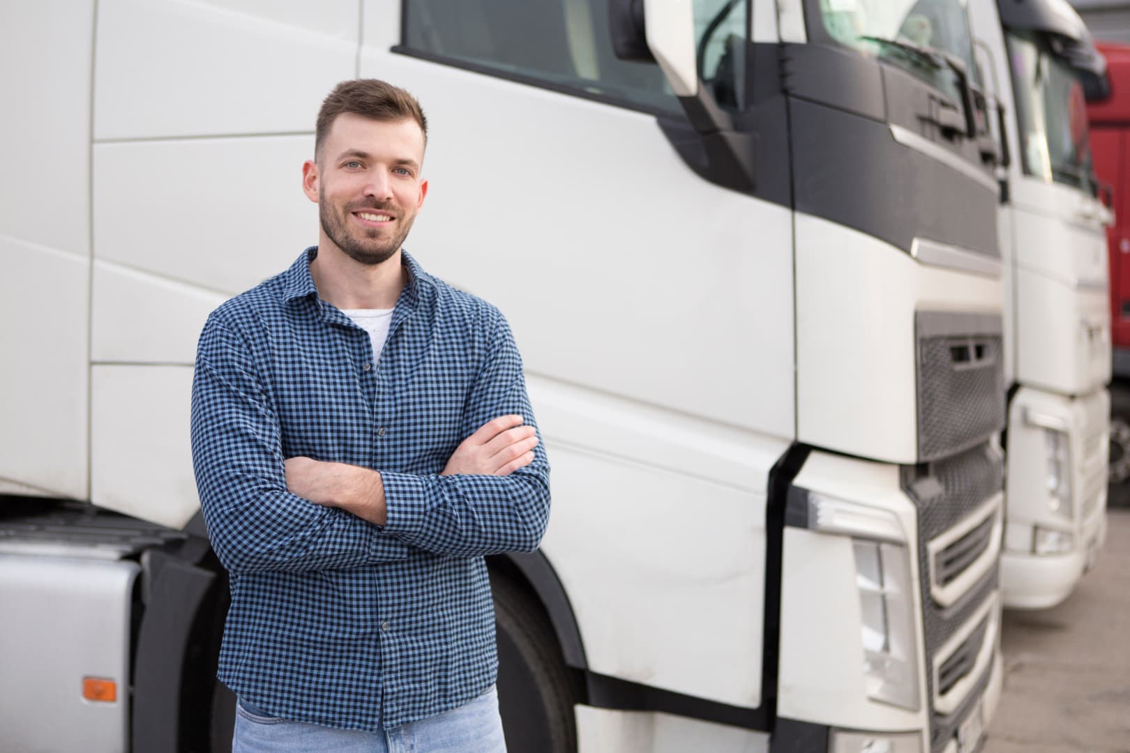 Light truck operator exploring tailored light truck insurance options to protect his business vehicles.
