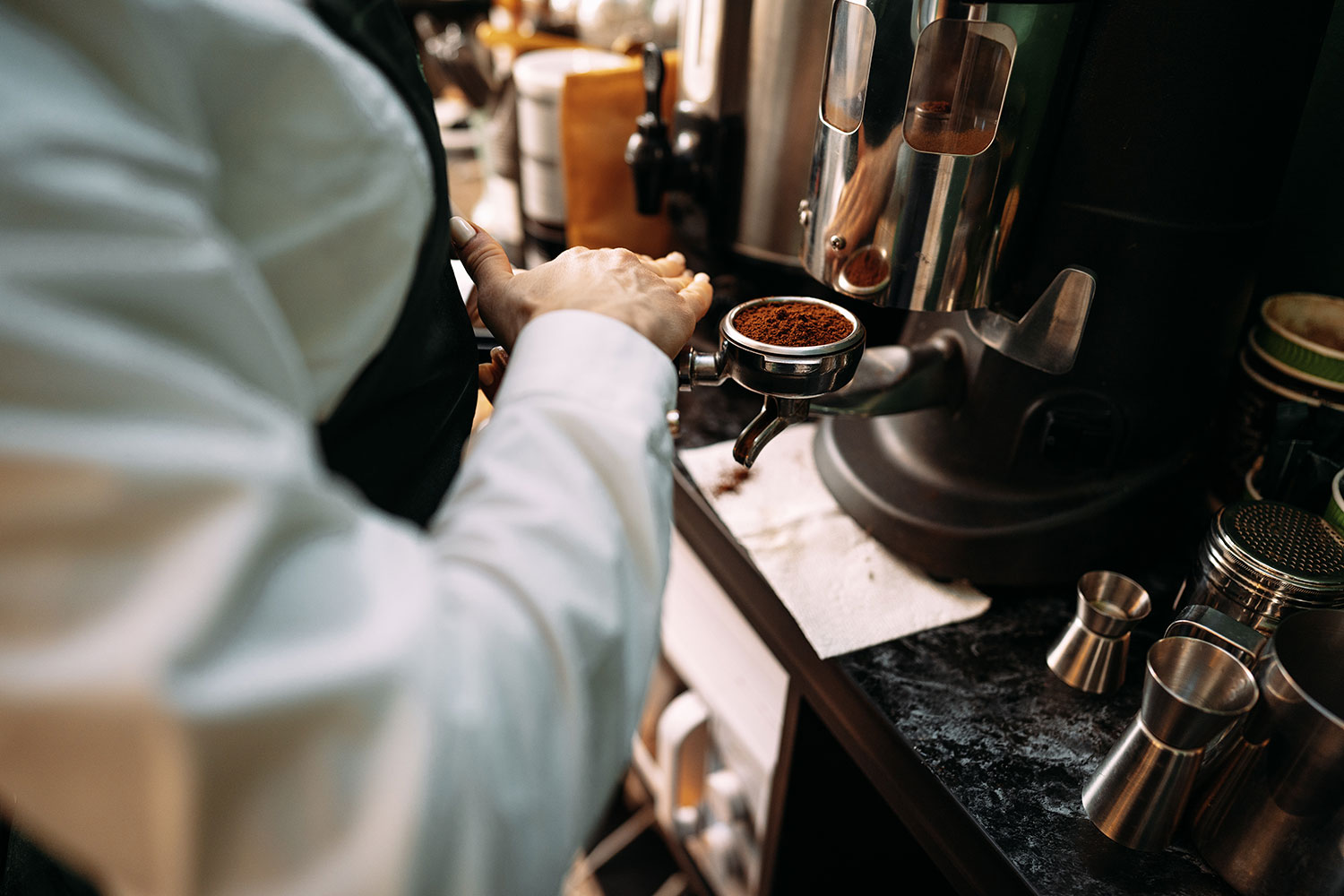 Barista at coffee shop