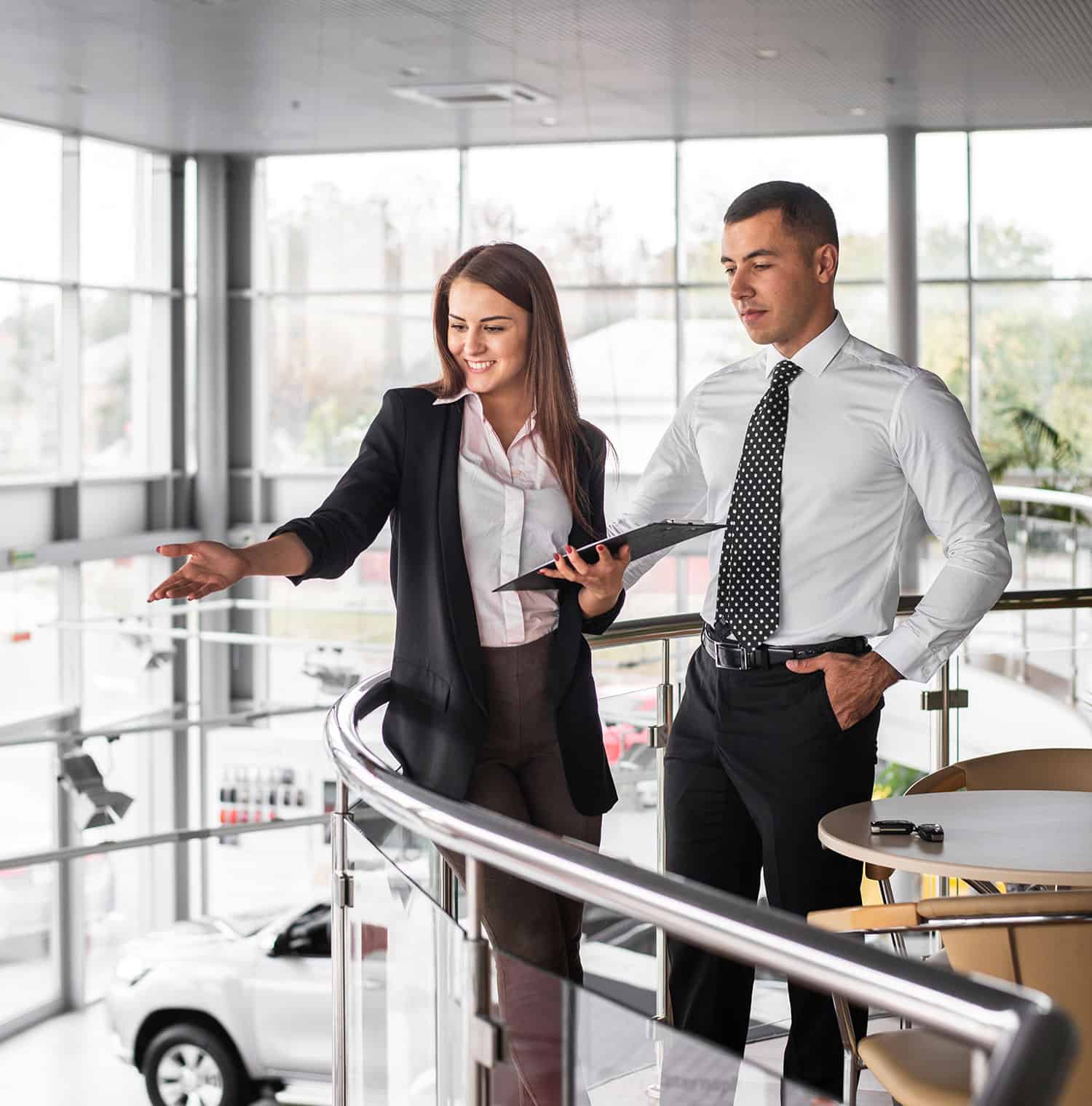 Two business owners with commercial property insurance